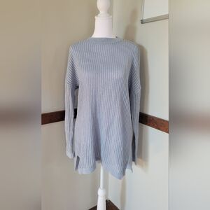 Express Light Blue Open-Weave Sweater